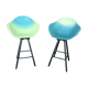 Pair of armchairs high bar stools Maximum
