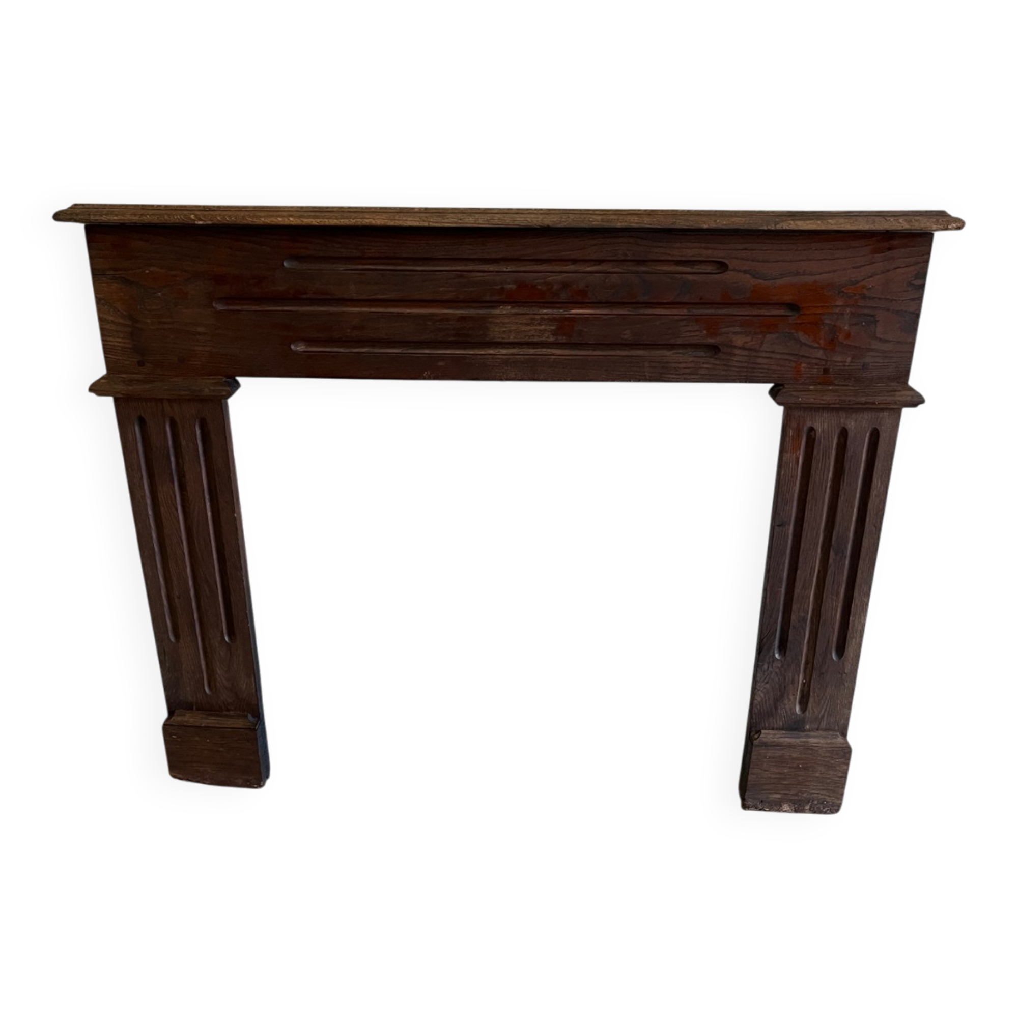 Antique wooden fireplace mantel