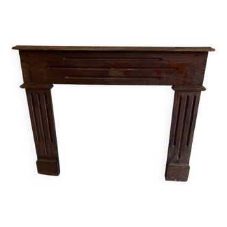 Antique wooden fireplace mantel