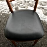 Vintage 60s slatted chairs and leatherette