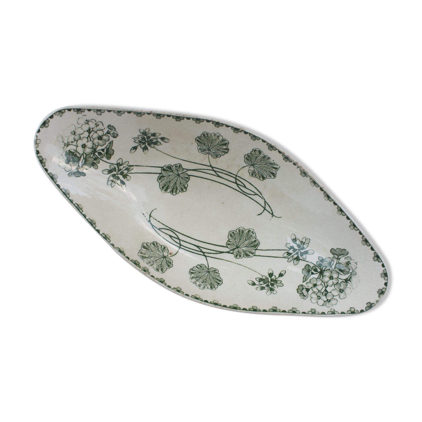 Ravier in iron earth model "Geranium", Sarreguemines