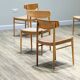 Set Of Eight Oak A.M Møbler Model 501 Papercord Dining Chairs