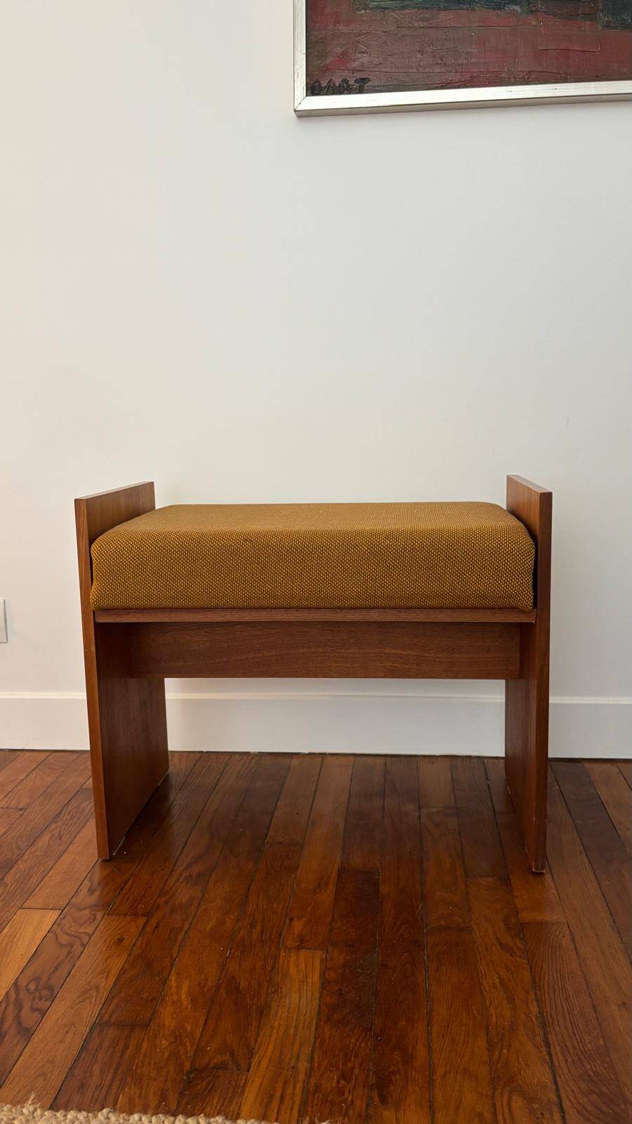 Wooden stool in minimalist style