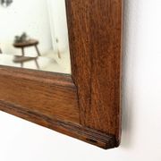 Art Deco oak mirror with carved motif