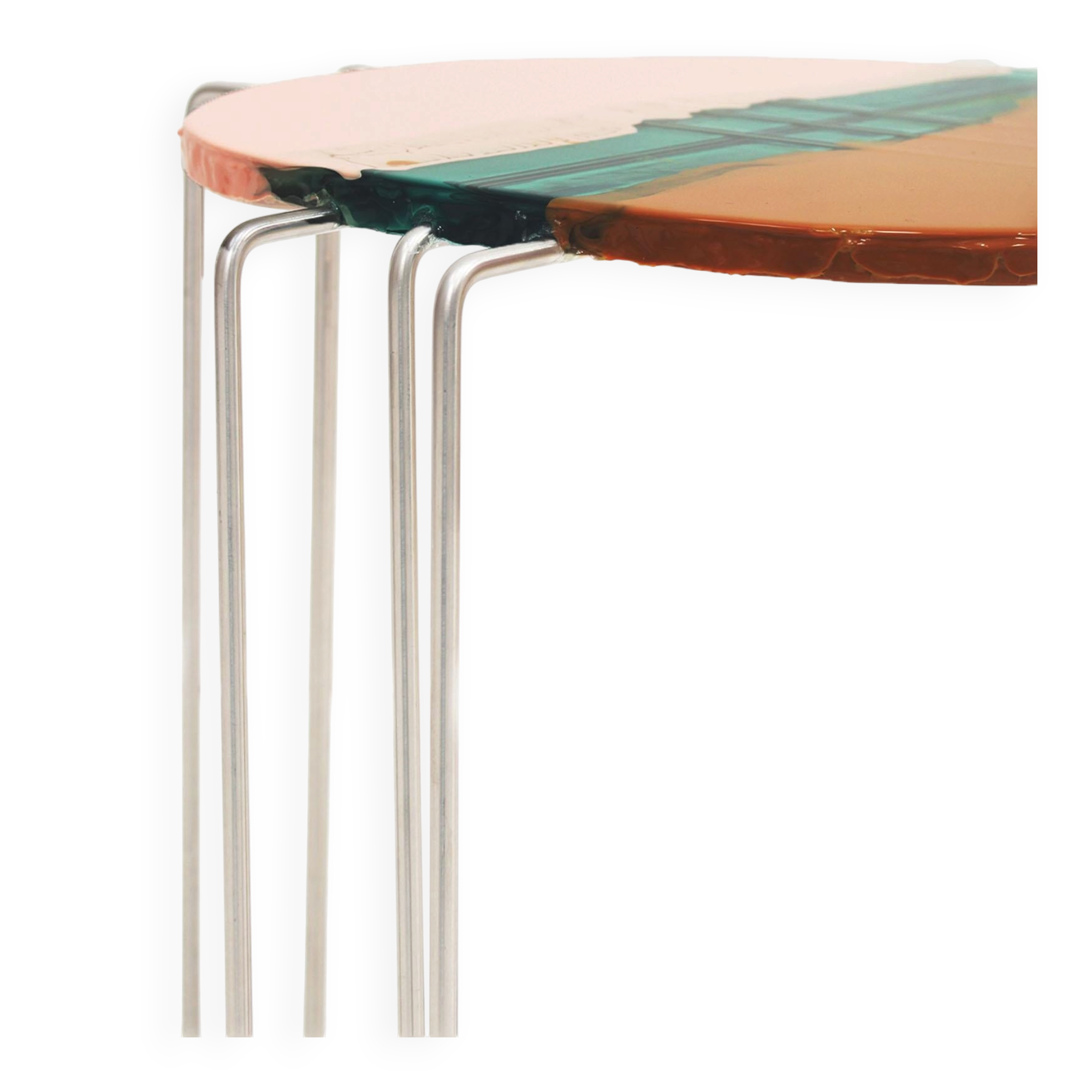 Colored Round Side Table by Gaetano Pesce, Fish Design Collection