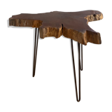 Table d’appoint en bois et métal