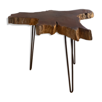 Table d’appoint en bois et métal