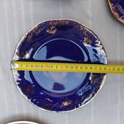 Superb Coffee/Tea Trio in Cobalt Blue & Gold Porcelain - Chodzież Poland