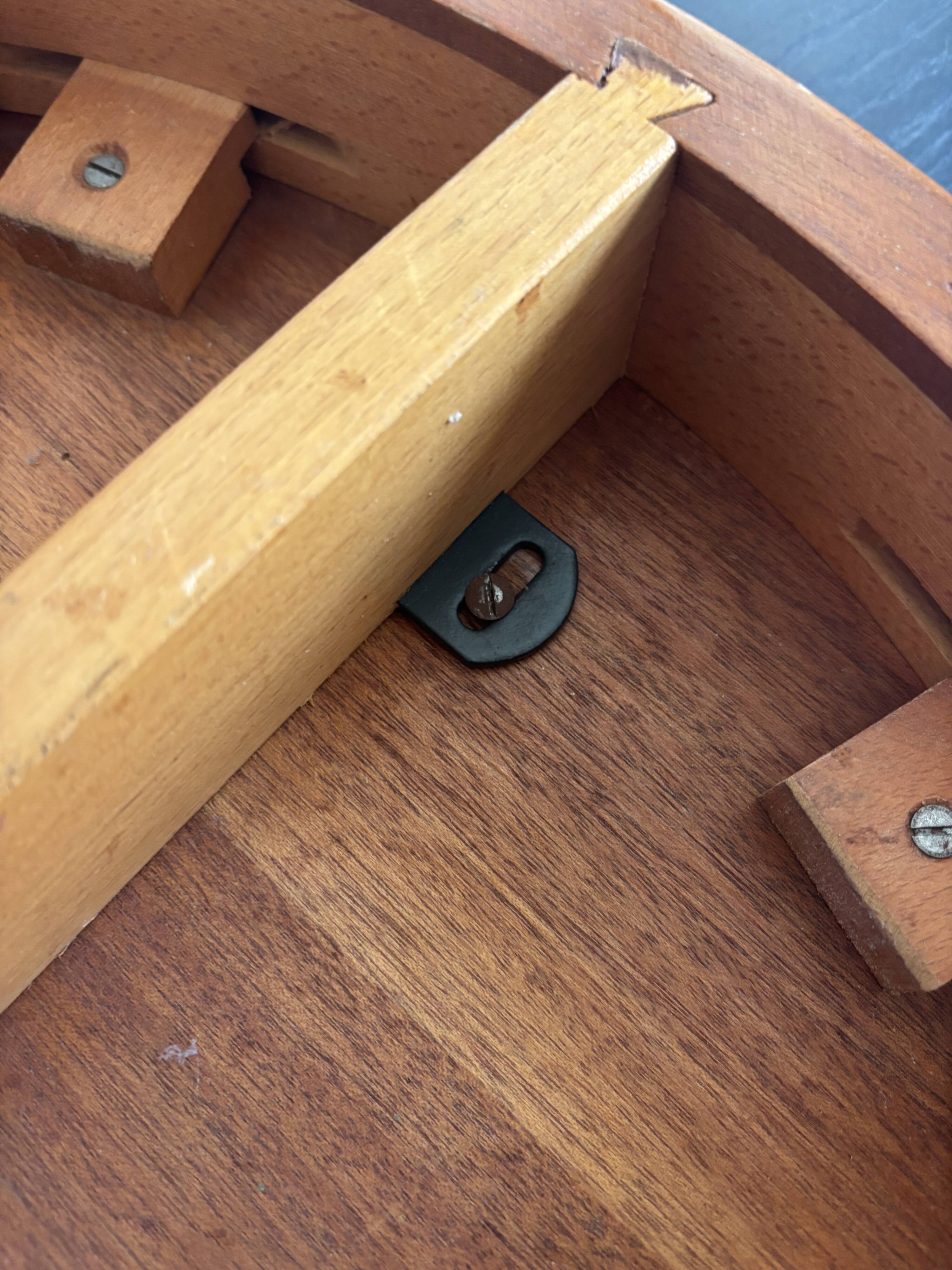 Vintage 1950 Hainke Germany round wooden coffee table - 61 cm