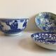 set of 4 bowls and 4 asian porcelain cups