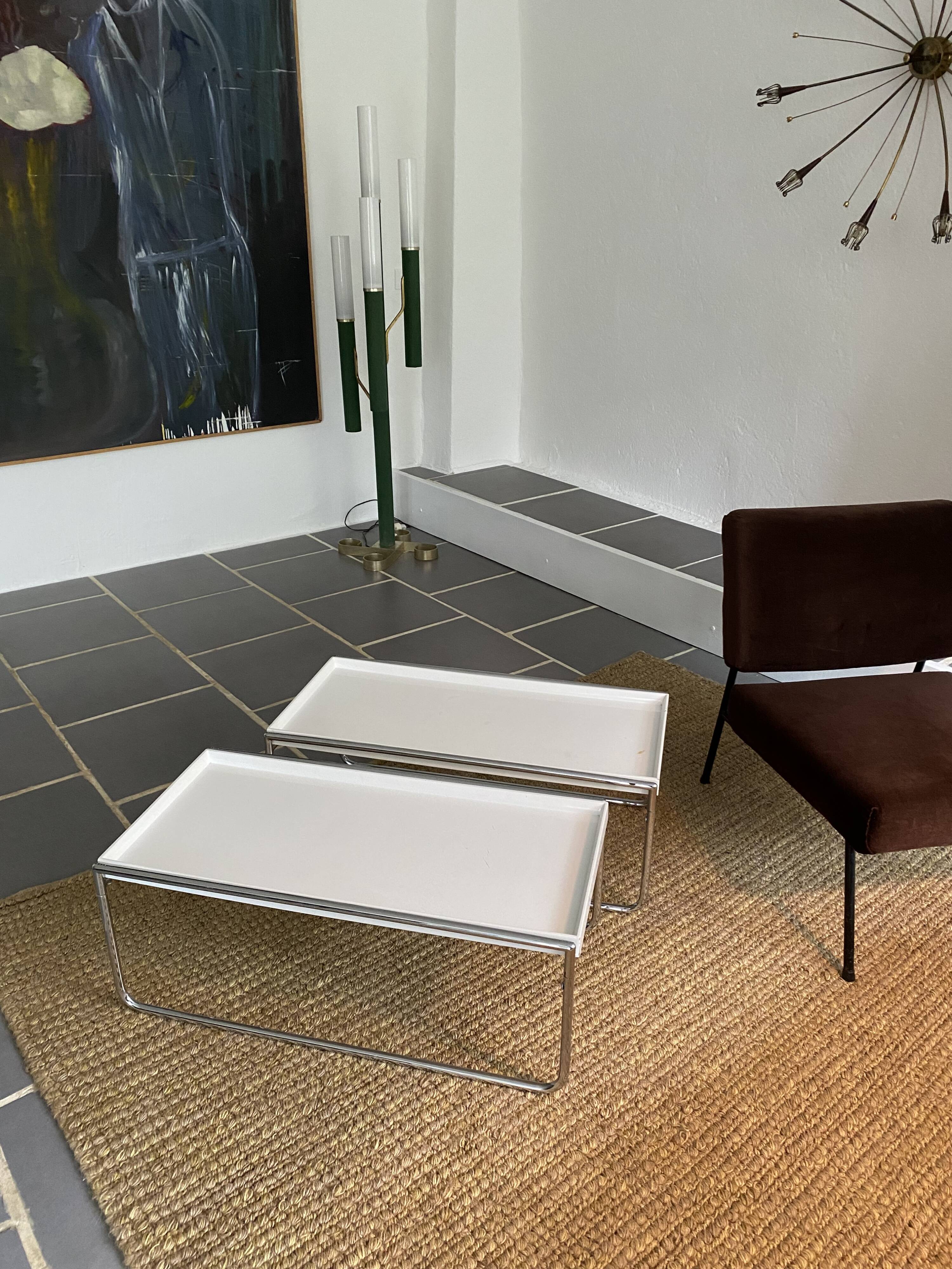 Paire de tables basses vintage trays Katell