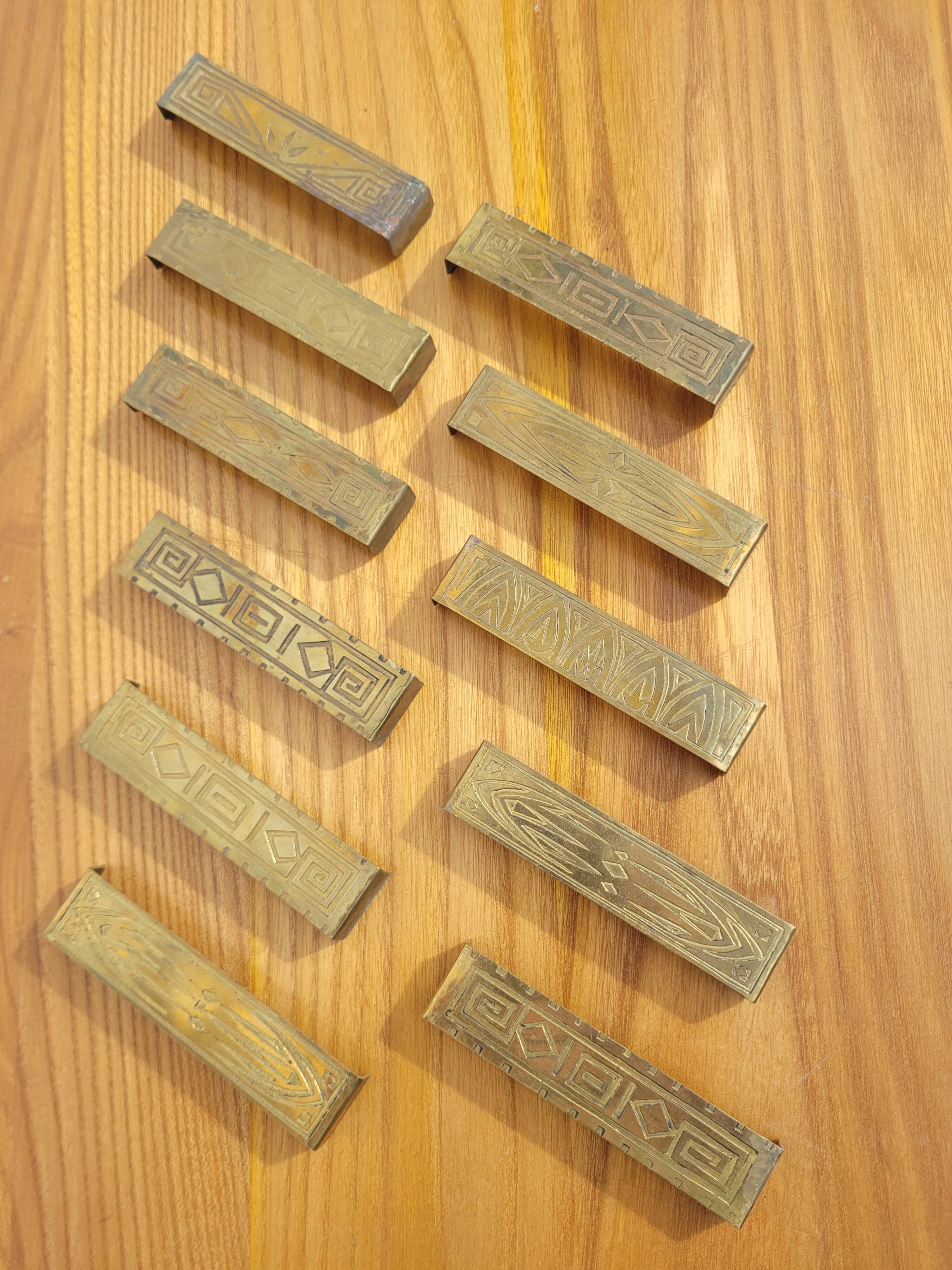 Art Deco style gold knife holder set