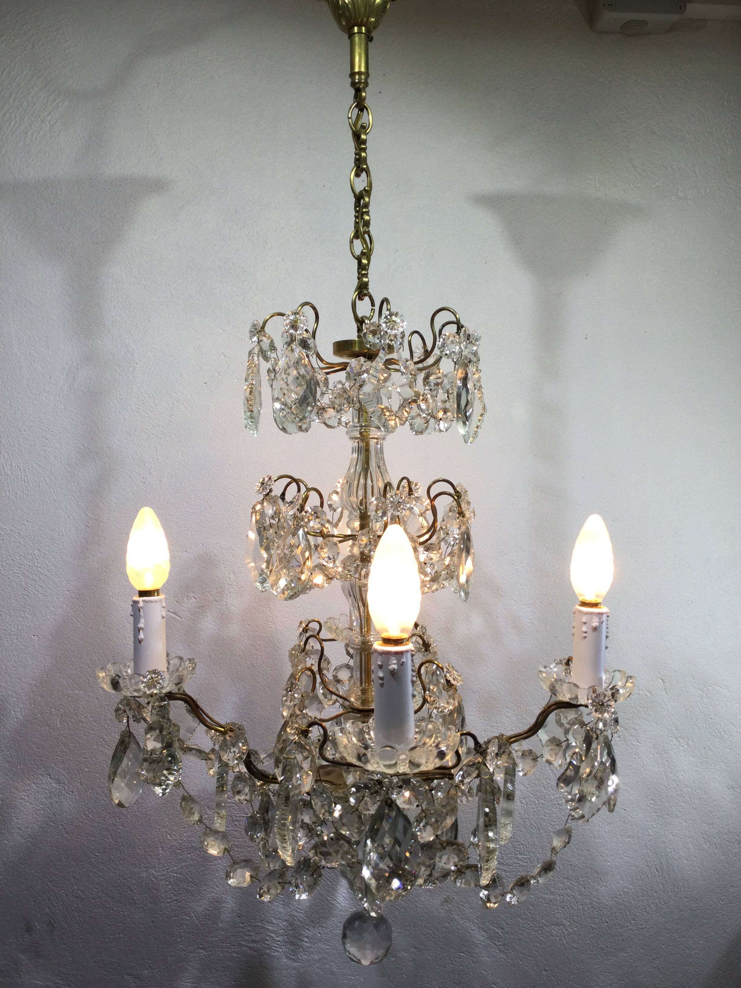 4 light crystal chandelier