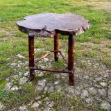 Coffee table log Elm burl? brutalist work 60s 70s