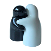 Salière et poivrière en céramique étreignant les fantômes, millésime des années 1980
