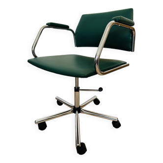 Chaise de bureau Kovona verte vintage de Tchécoslovaquie des années 1970