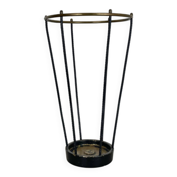 Midcentury Brass and metal BAUHAUS Style Umbrella Stand, France, 1950s
