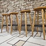 Set of 4 vintage 1970s bar stools