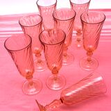 8 pink champagne flutes