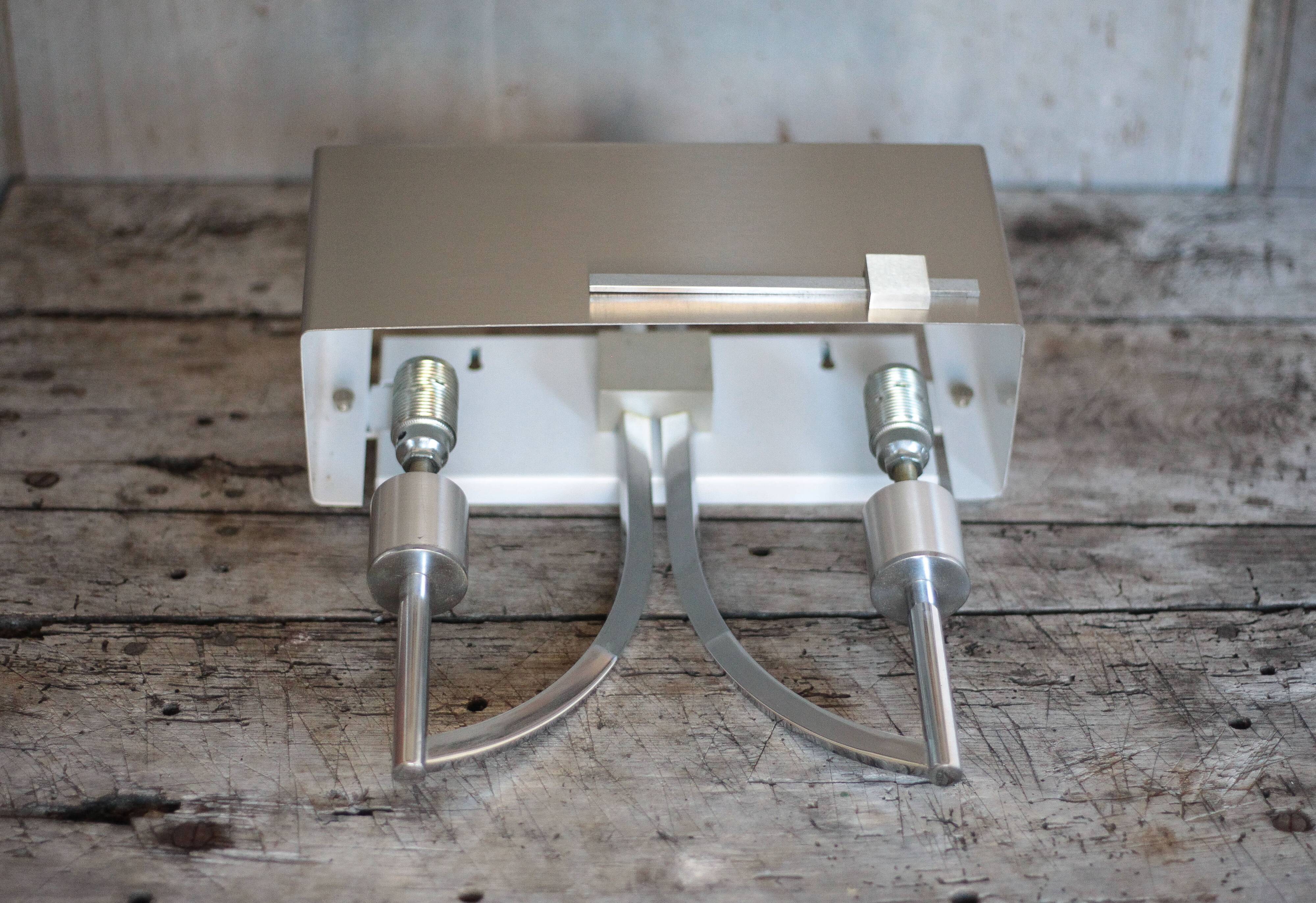 Vintage wall light, chrome steel wall light, Jean Gandelin wall light
