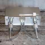 Vintage wall light, chrome steel wall light, Jean Gandelin wall light