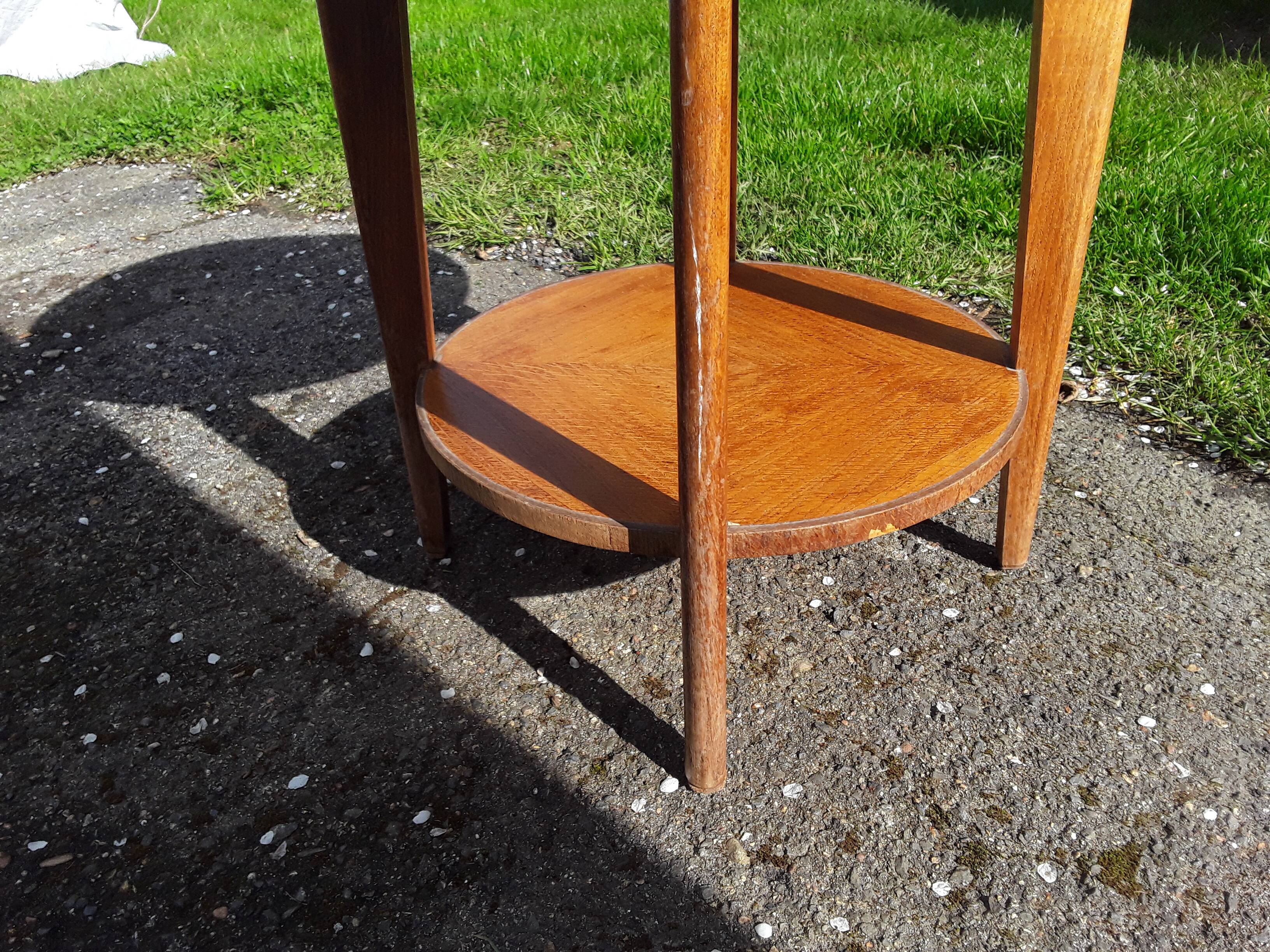 Gueridon vintage placage chêne