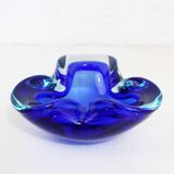 Blue Murano glass ashtray