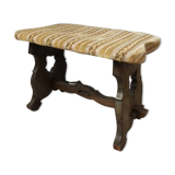 Stool wood and velvet