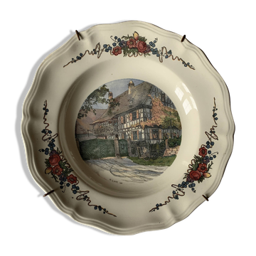 Obernai plate by henri loux sarreguemines earthenware factory