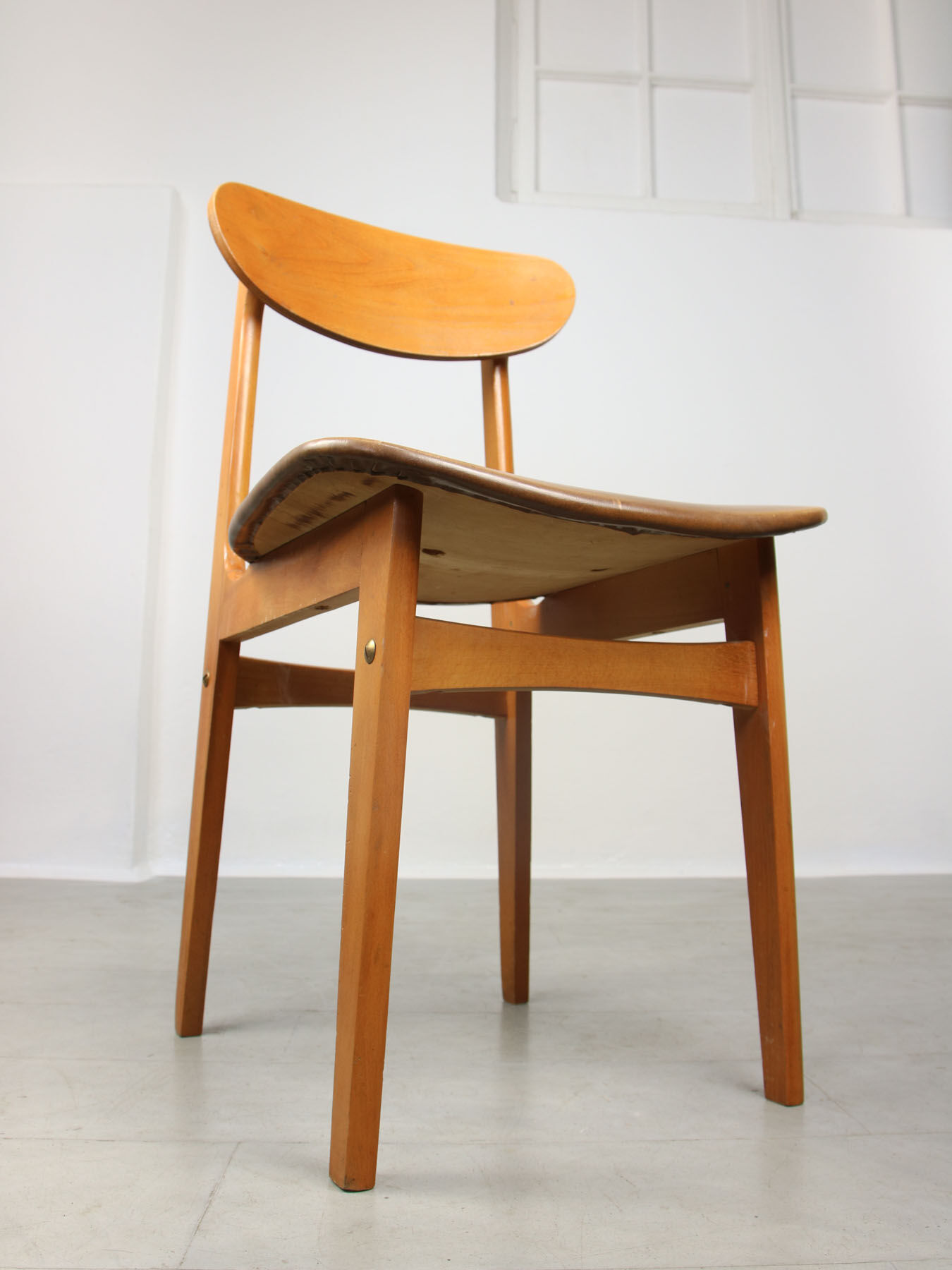 Vintage Italian Leatherette Dining Chairs, set of 3