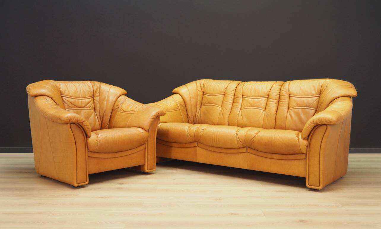Cognac living room set, Danish design, 1970s, manufacturer: Skalma Møbelfabrik