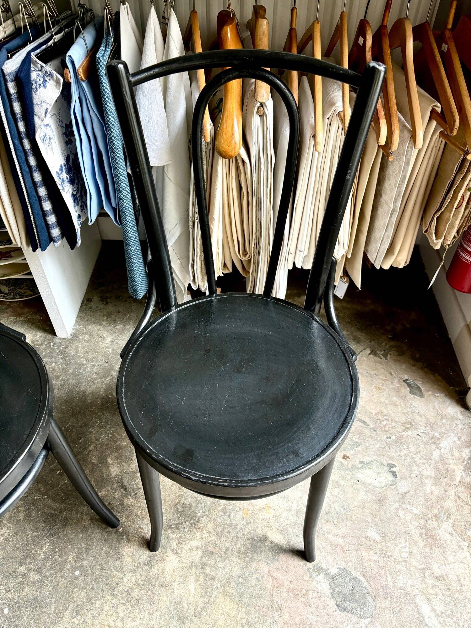 2 bistro chairs in black bent beech