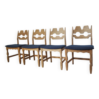 Henning Kjaernulf Razor Blade oak dining chairs