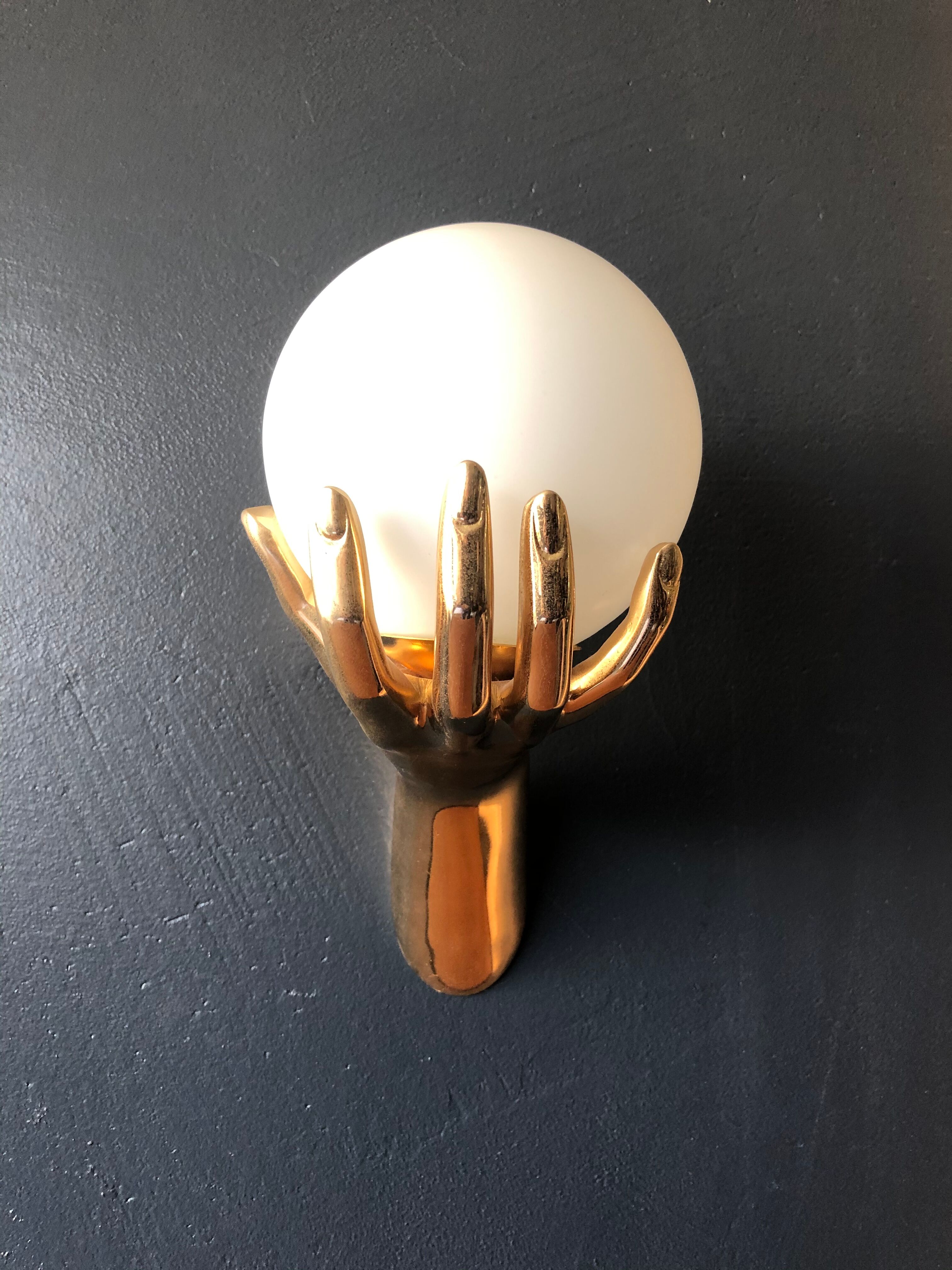 Bronze hand sconces, maison Arlus