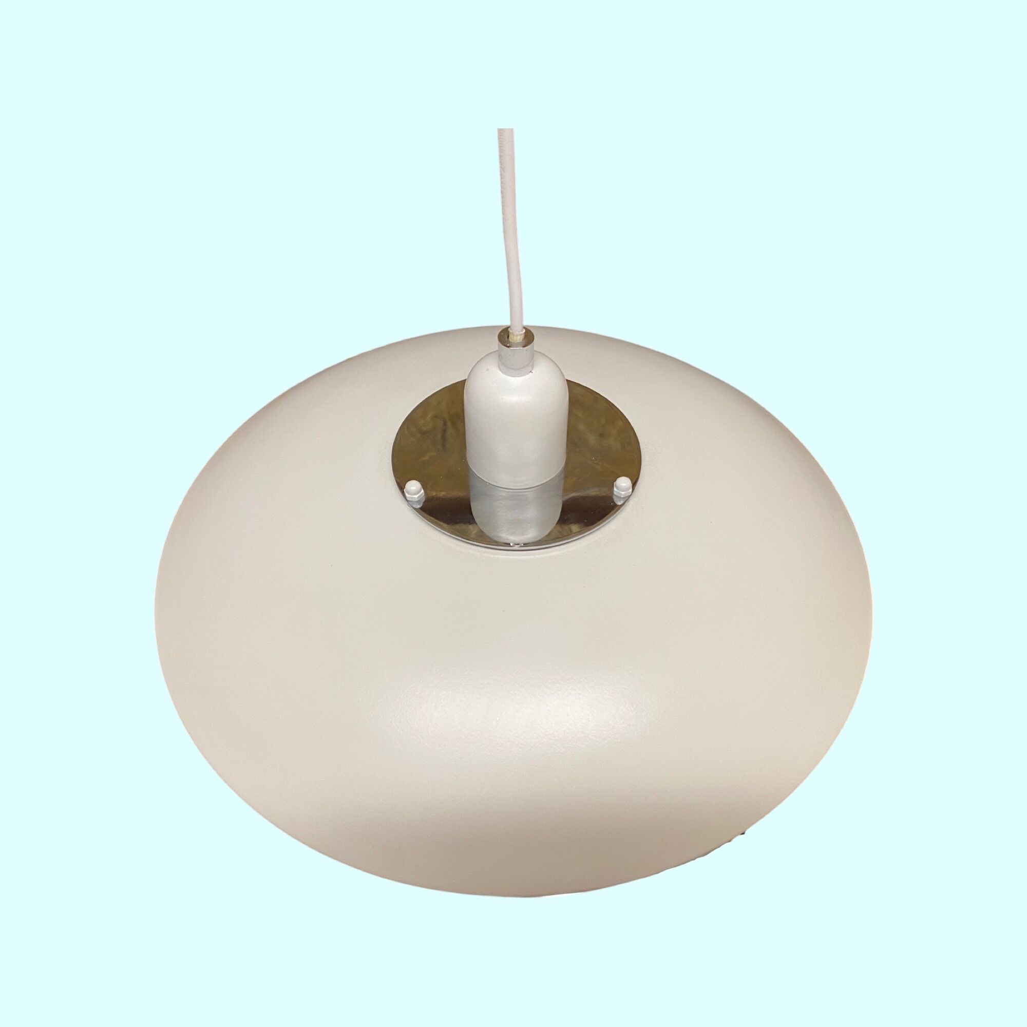 Danish Vintage Pendant Light 1970s | Mid Century Scandinavian Modern Lighting | White
