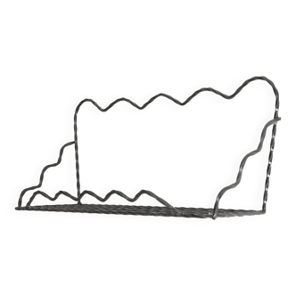 Twisted wrought iron wall shelf, 1950s