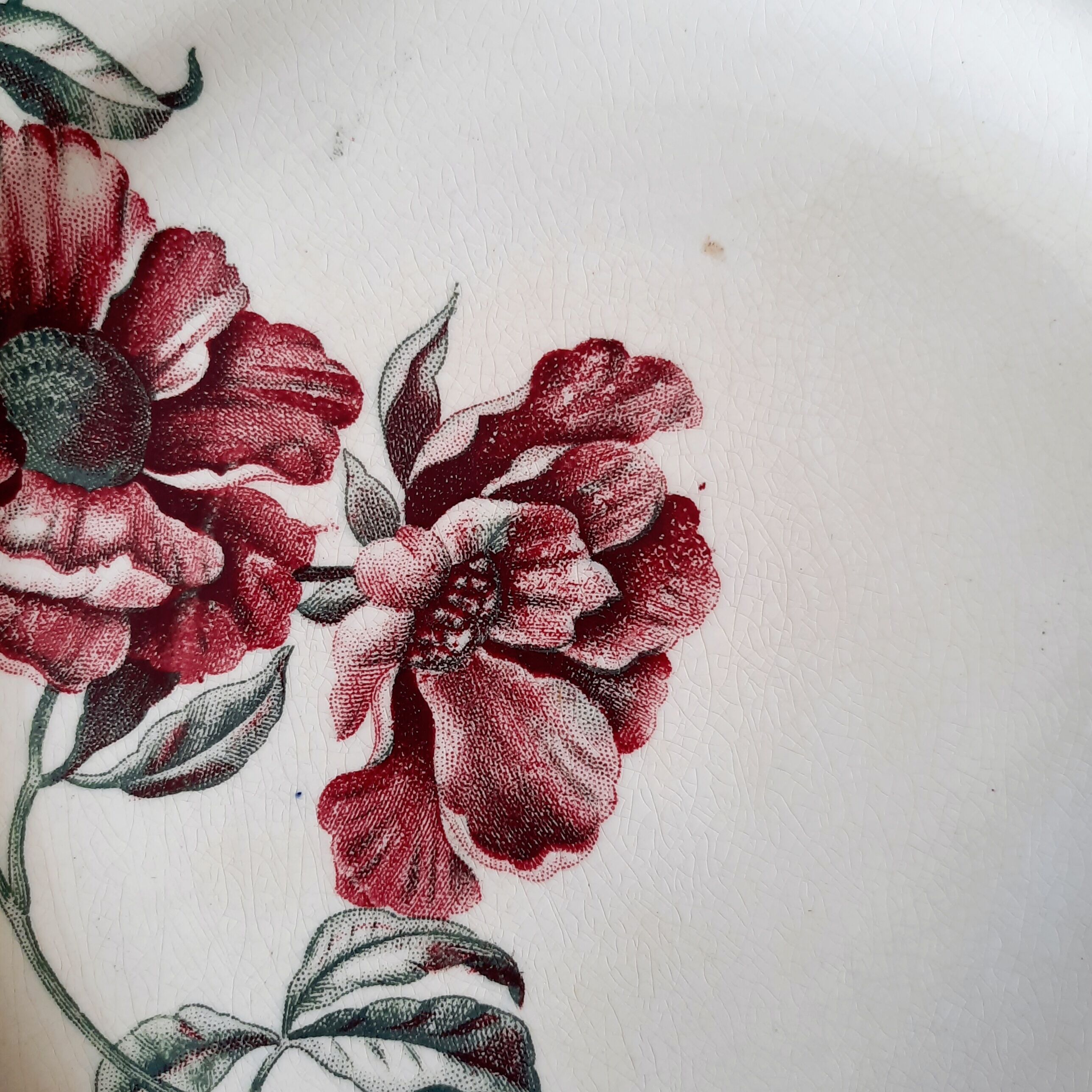 Old flat plates mismatched in earthenware