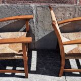Pair of straw armchairs (Josep Torres Clavé, 1936)