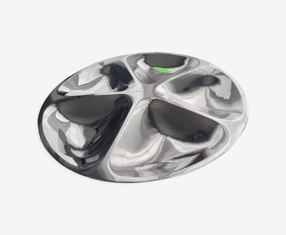 Aperitif silver metal dish