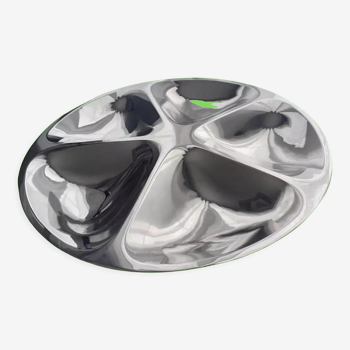 Silver metal appetizer dish