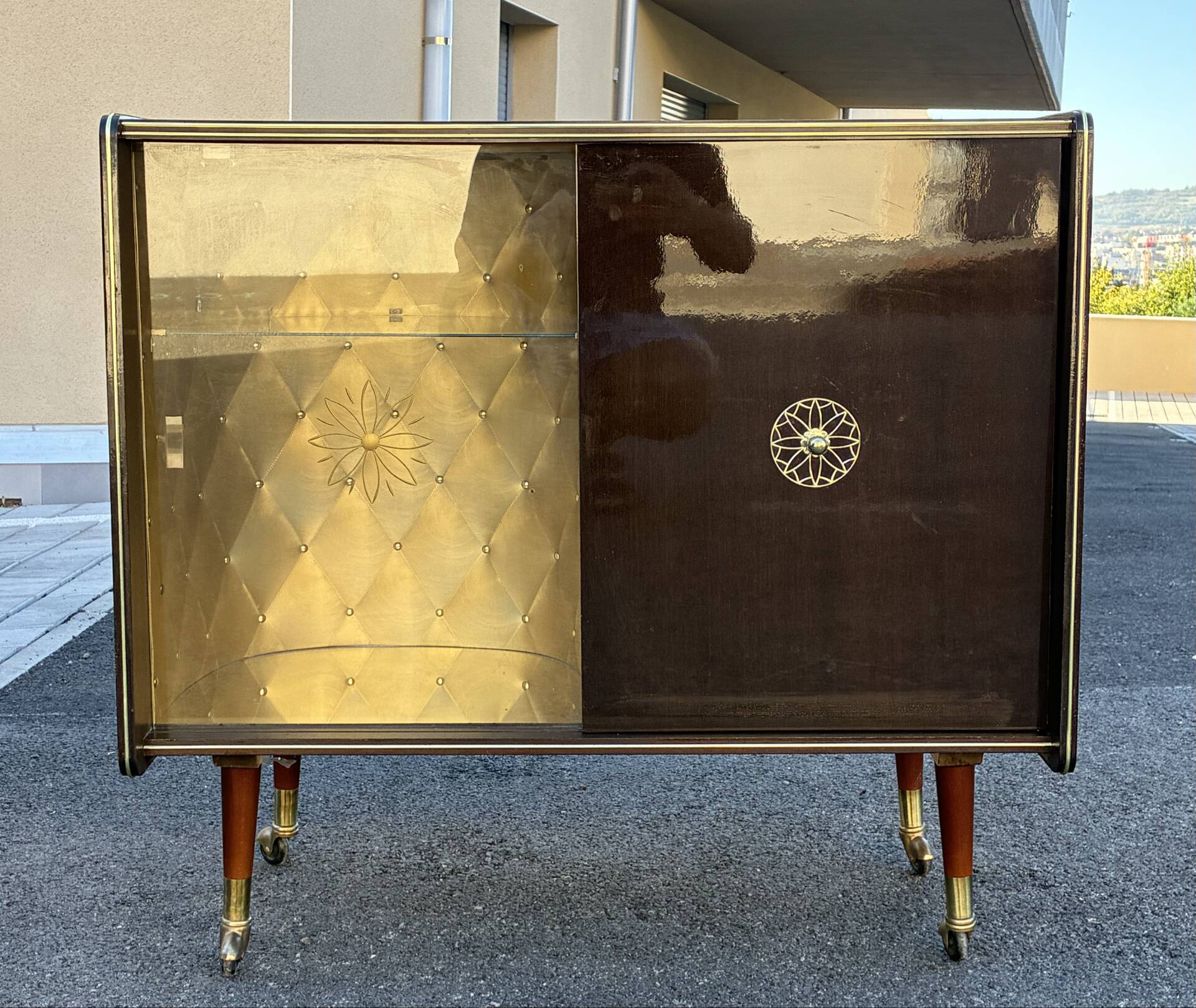 Vintage 60s TV console bar