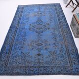 5x8 Blue Handmade Wool Vintage Rug, 163x268Cm SK 2726