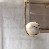 Square metal and smoked glass side table