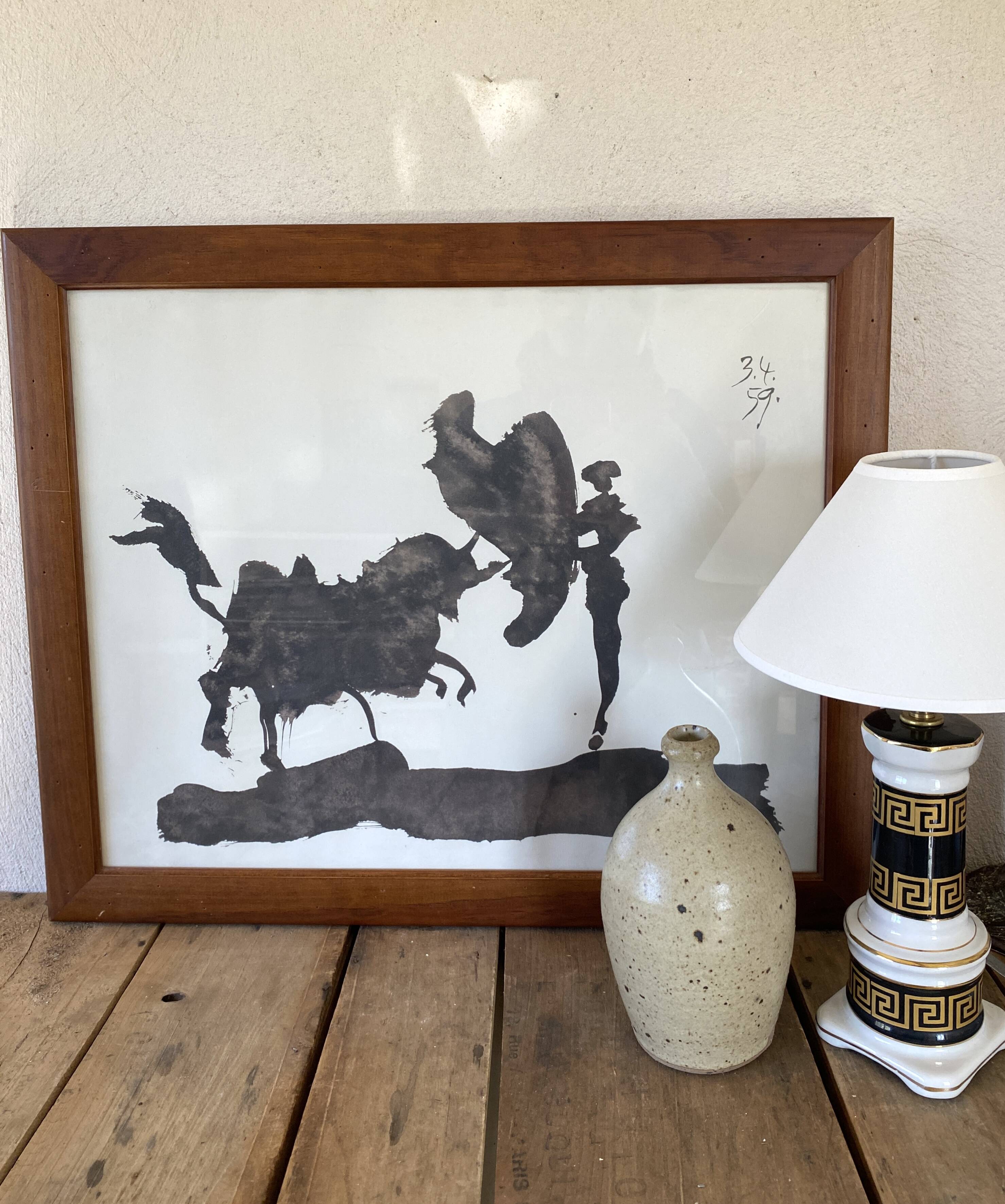 Picasso poster, wooden frame with glass