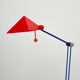 Red desk lamp by lungean & pellmann for brilliant leuchten germany, 1980