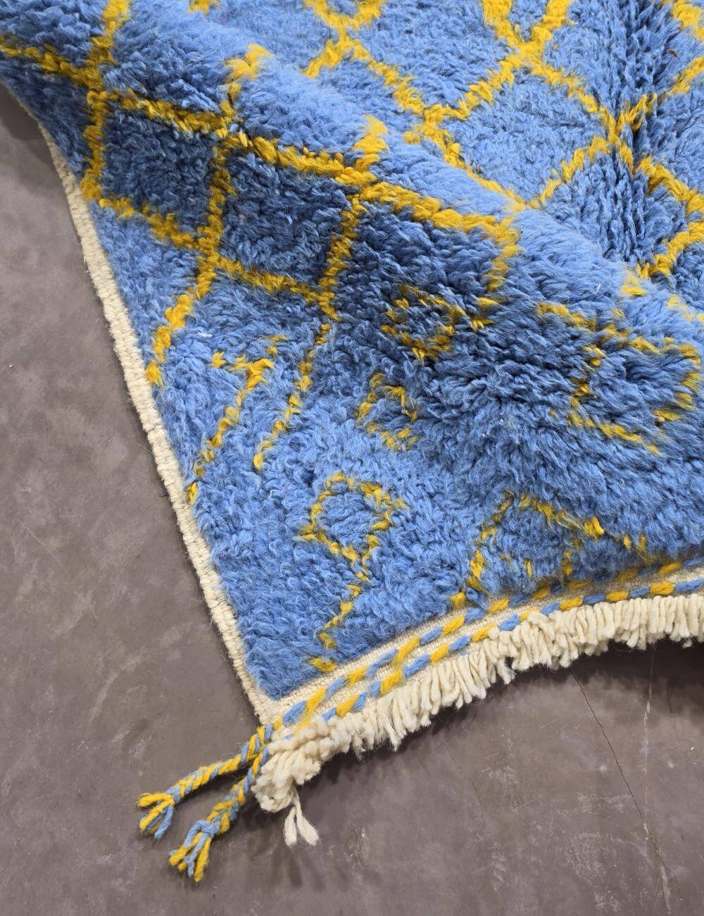 Blue Boujad Carpet from Morocco - 248 x 147 cm