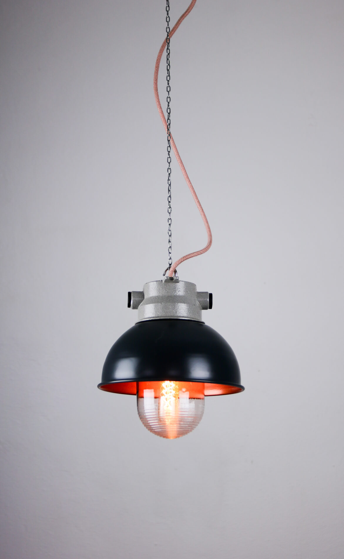 Vintage antracite industrial hanging light from TEP