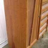 Chest of drawers with compass feet, 1 door and 6 drawers, 1960s