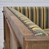 1960s, Danish drop arm sofa, furniture wool, oak wood, orginal condition.