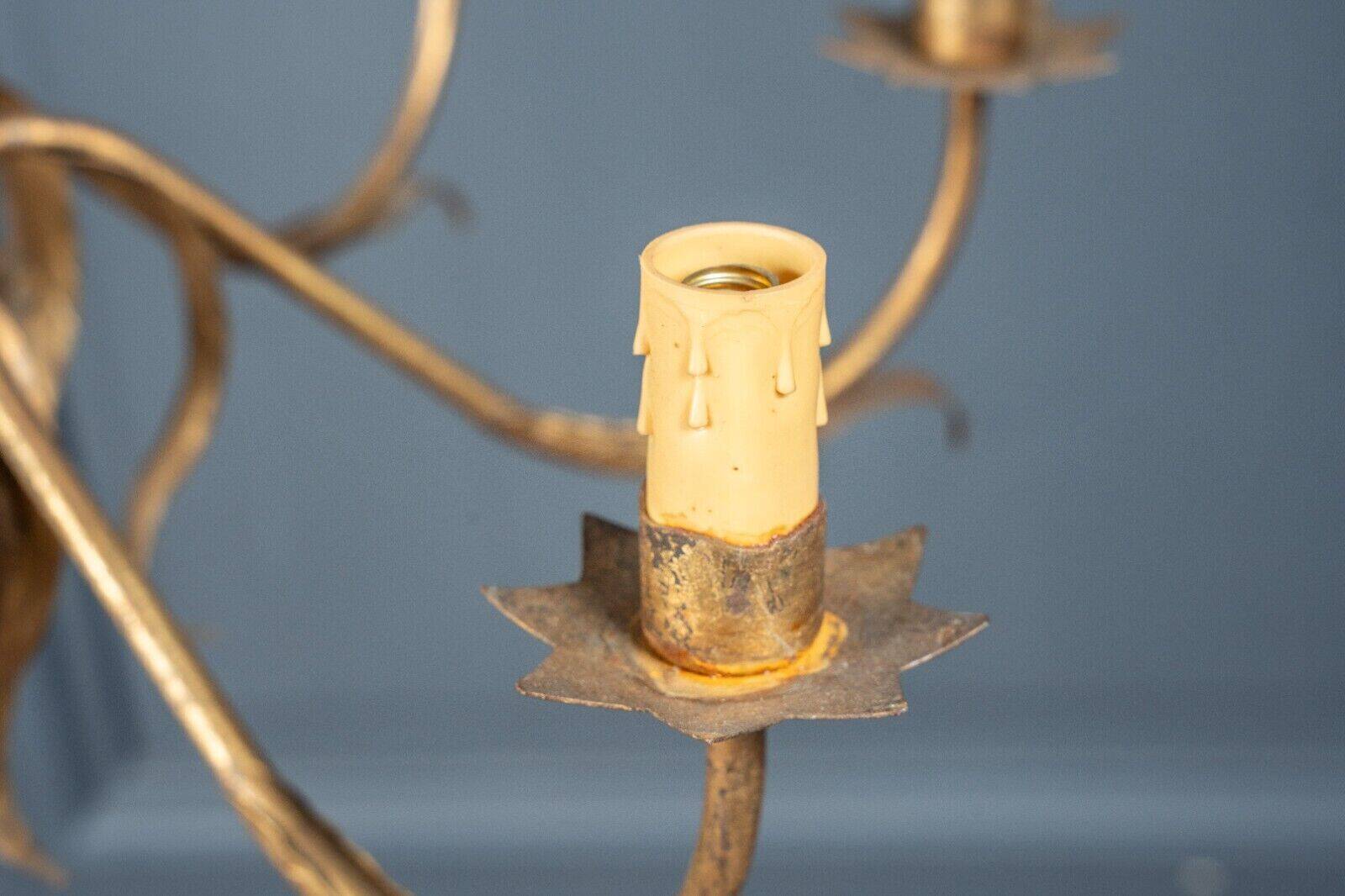 Chandelier in gilded metal in the style of Maison Baguès 6 lights 1960